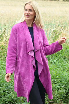 Dorothy Cord Waterfall Cardigan Berry