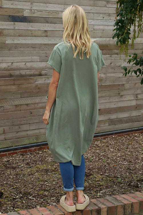 Clara Cotton Dress Khaki - Image 4