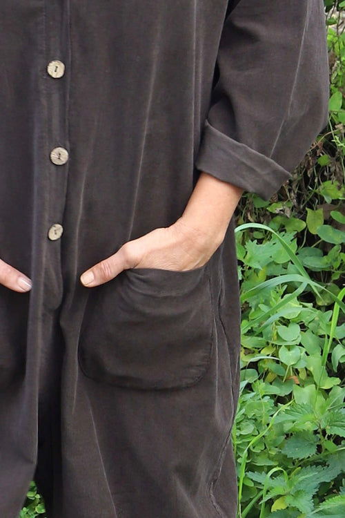 Paulton Needlecord Boilersuit Cocoa - Image 3