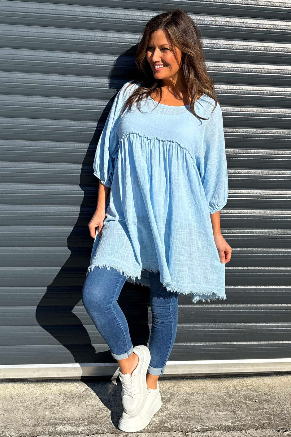 Kadenzia Cotton Tunic Light Blue