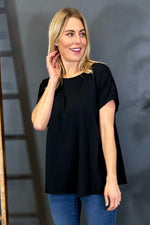 Genevieve Cotton Tee Black Black - Genevieve Cotton Tee Black