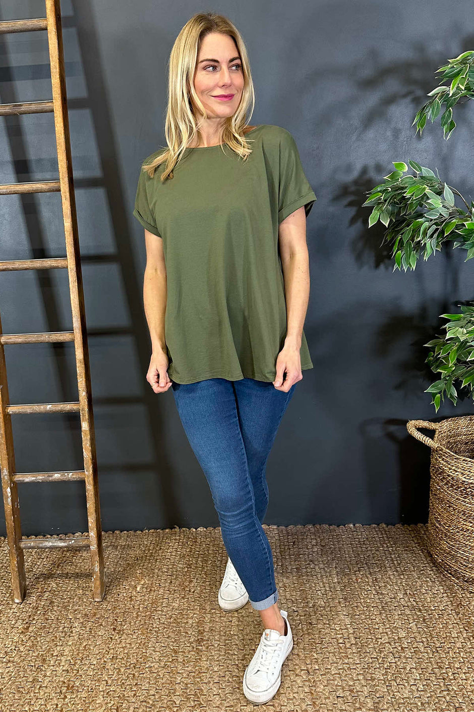 Genevieve Cotton Tee Khaki