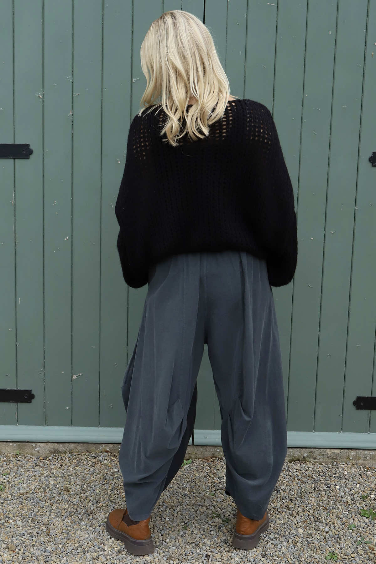 Babette Needlecord Trousers Charcoal