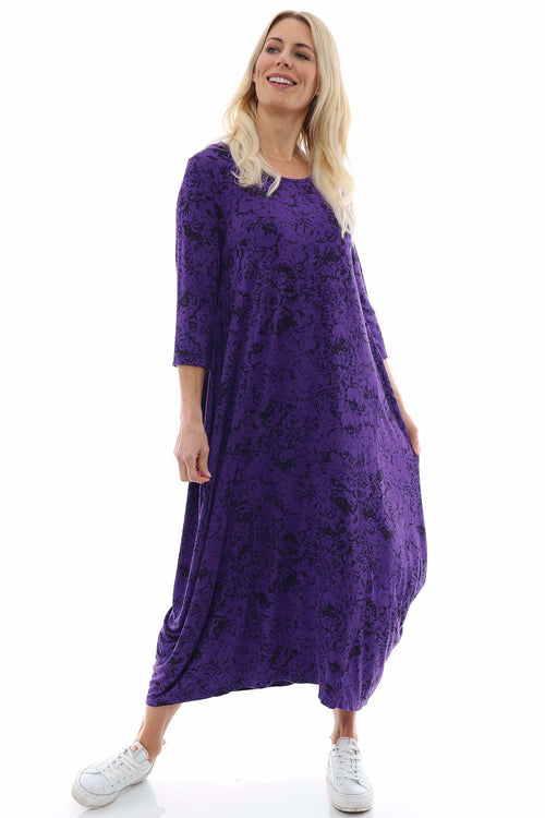 Etienne Print Dress Purple