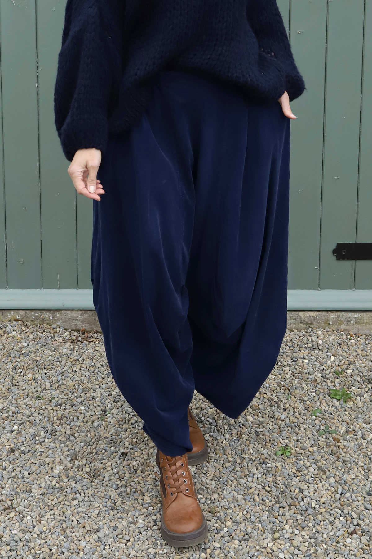 Babette Needlecord Trousers Navy