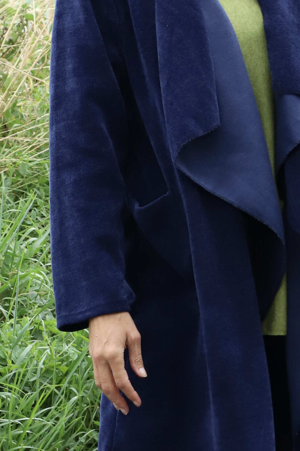 Dorothy Cord Waterfall Cardigan Navy