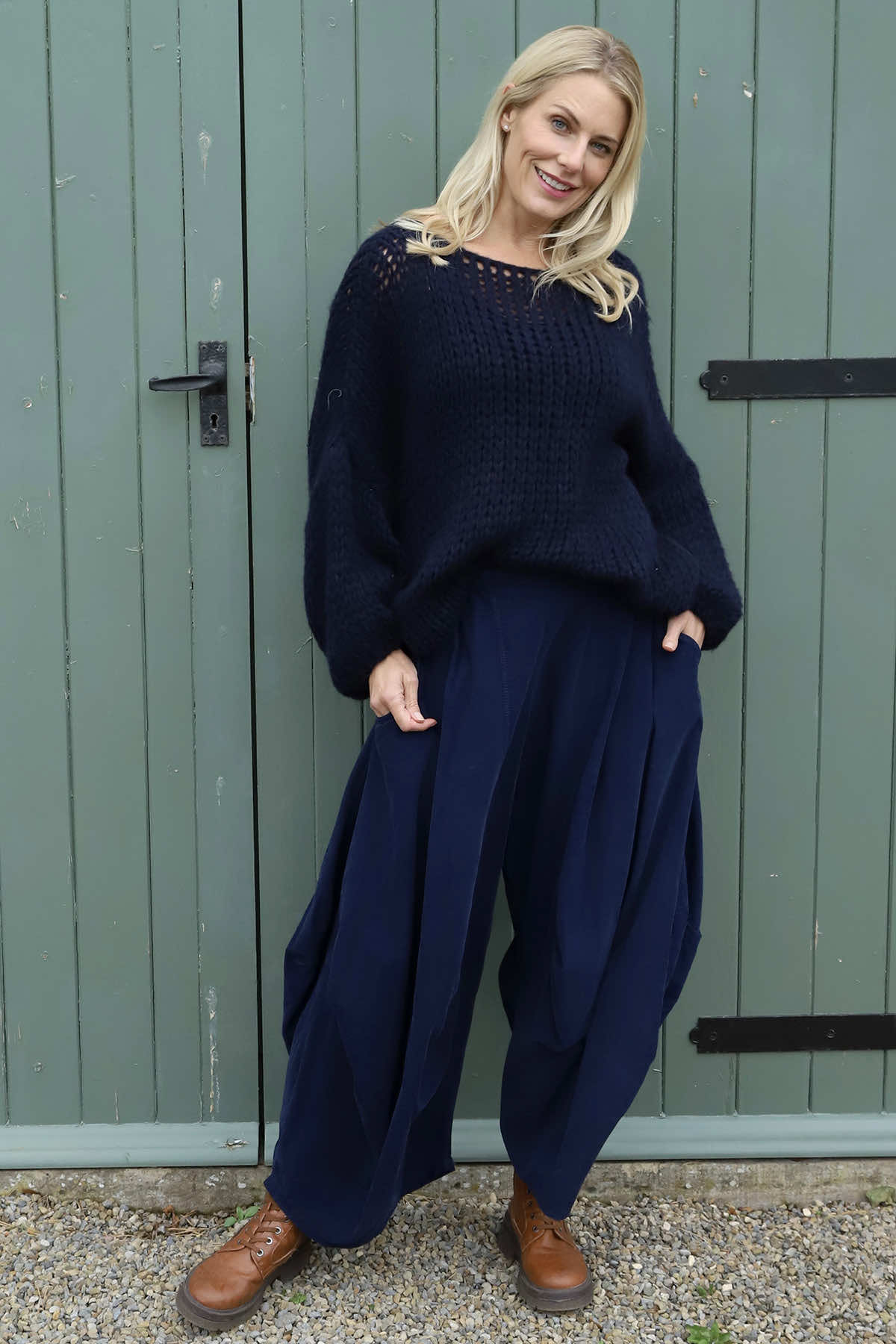 Babette Needlecord Trousers Navy