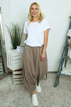 Janine Cotton Harem Trousers Mocha
