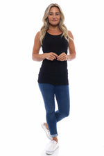 Only Basic Long Tank Top Black Black - Only Basic Long Tank Top Black
