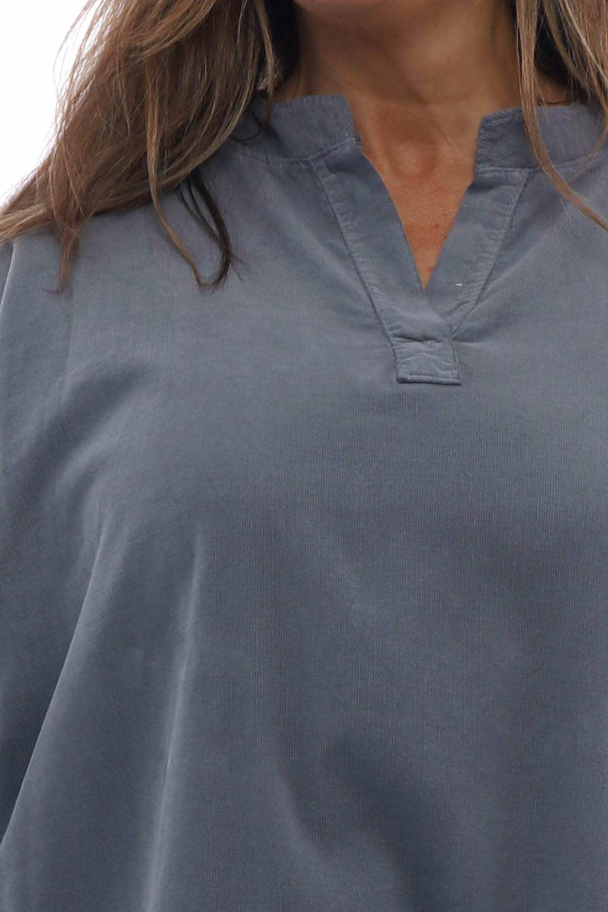 Noni Cotton Needlecord Tunic Mid Grey