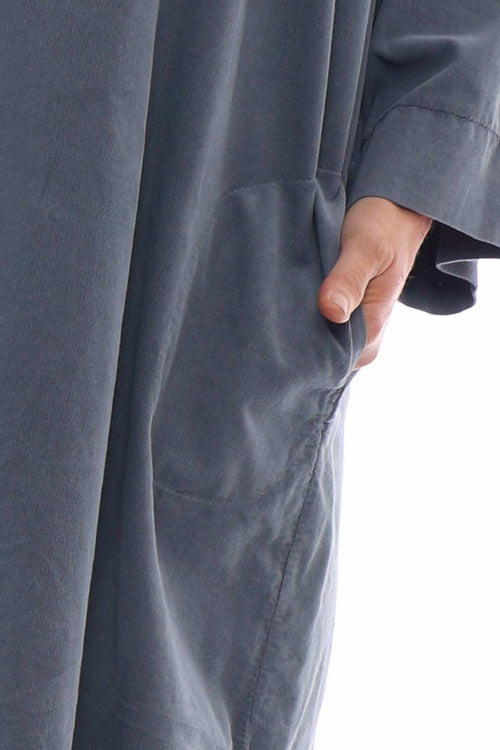 Noni Cotton Needlecord Tunic Mid Grey - Image 5