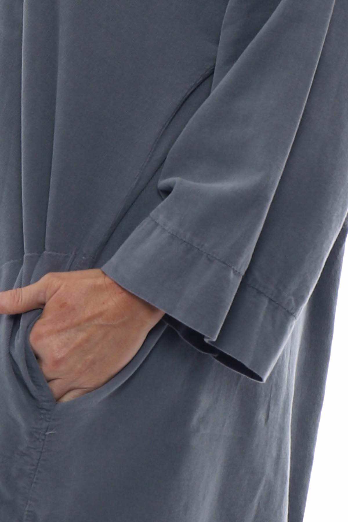 Noni Cotton Needlecord Tunic Mid Grey