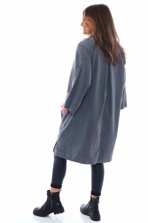 Noni Cotton Needlecord Tunic Mid Grey - Image 6