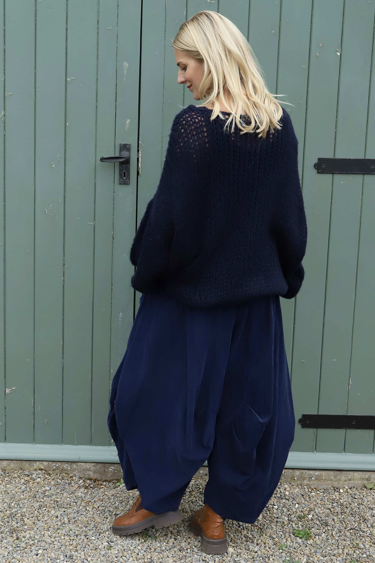 Babette Needlecord Trousers Navy