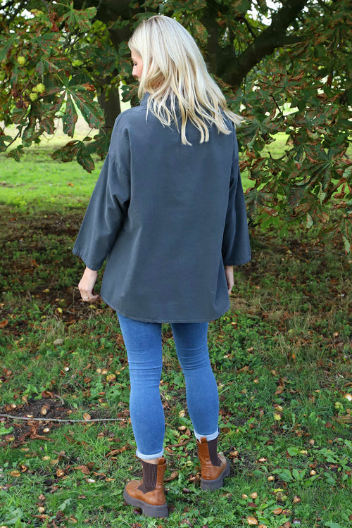 Bradley Needlecord Top Charcoal - Image 4