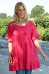 Pamber Linen Tunic Hot Pink