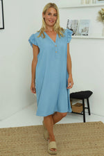 Nicole Denim Dress Light Denim Light Denim - Nicole Denim Dress Light Denim