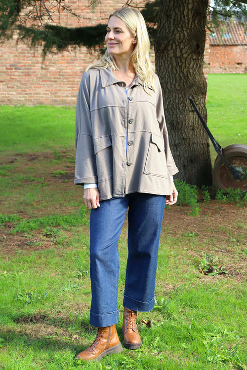 Elspeth Cotton Jacket Mocha - Image 3