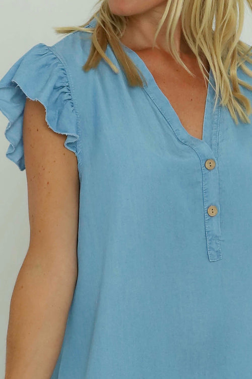 Nicole Denim Dress Light Denim - Image 3