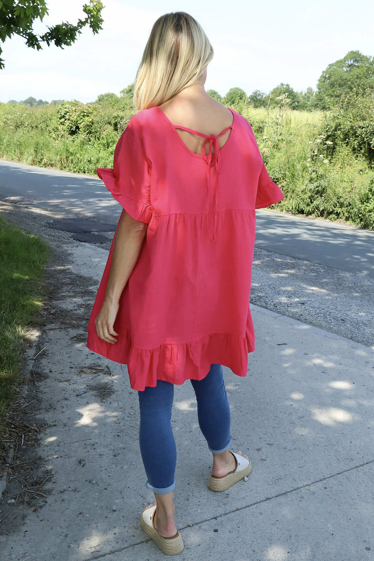 Pamber Linen Tunic Hot Pink