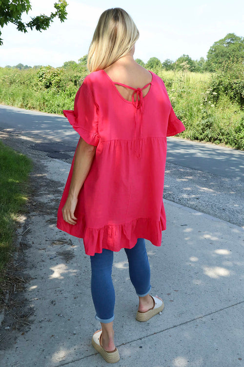 Pamber Linen Tunic Hot Pink - Image 4