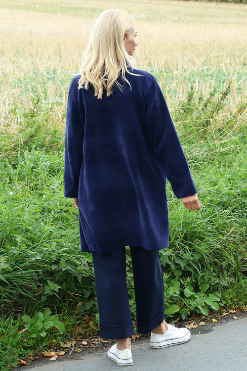 Dorothy Cord Waterfall Cardigan Navy - Image 4