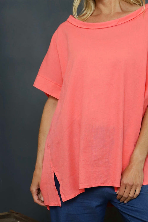 Baines Linen Top Coral - Image 3