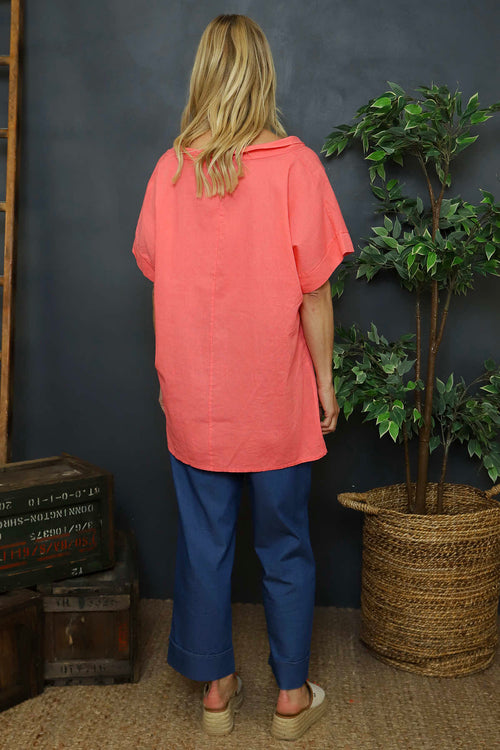 Baines Linen Top Coral - Image 4