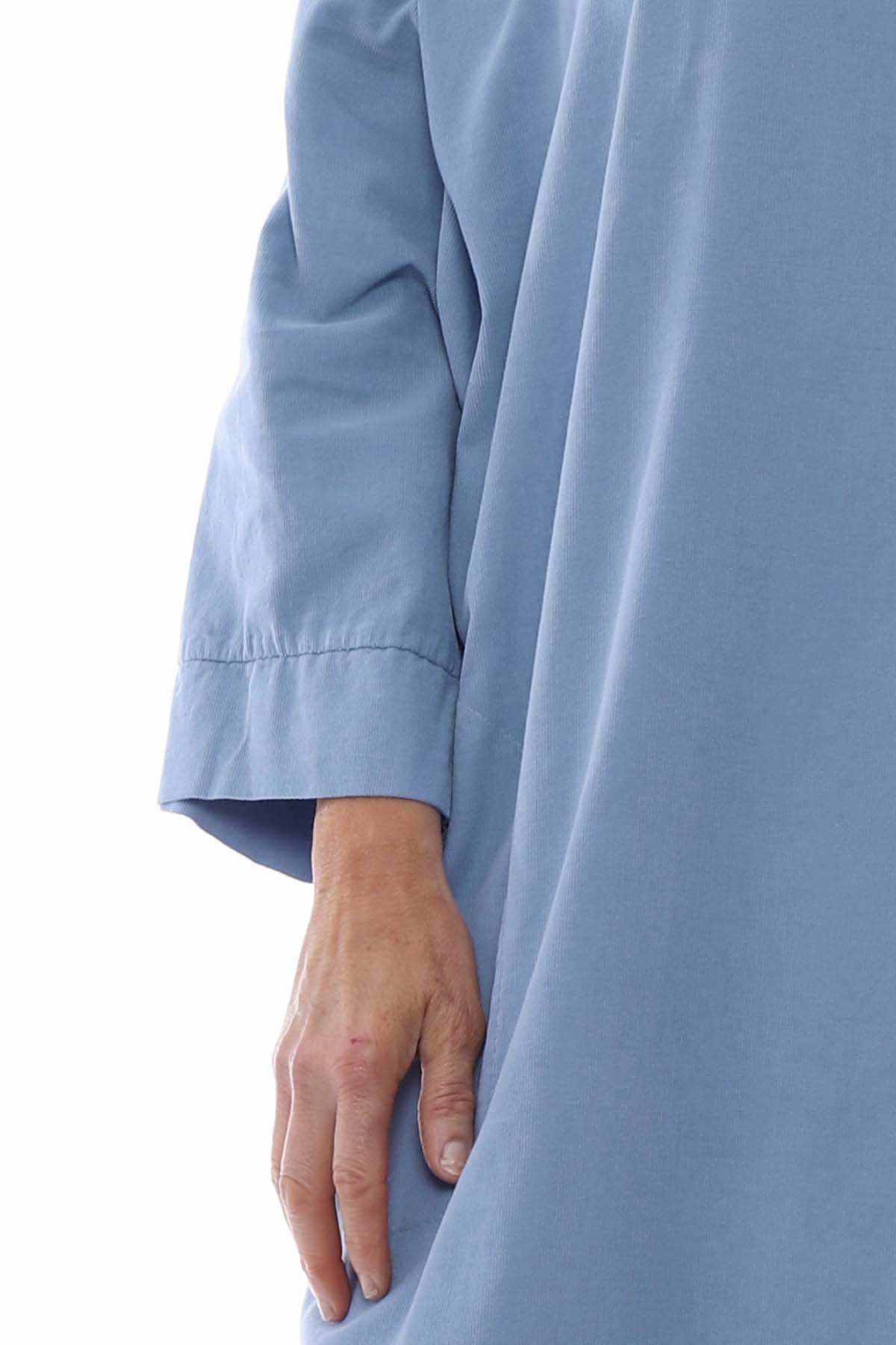 Noni Cotton Needlecord Tunic Light Blue