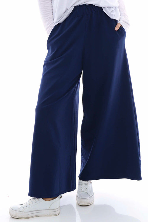 Betina Cotton Trousers Navy - Image 4
