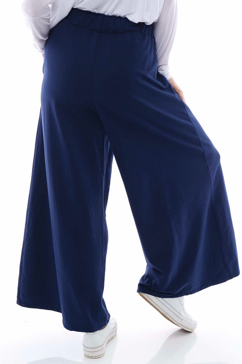 Betina Cotton Trousers Navy - Image 7