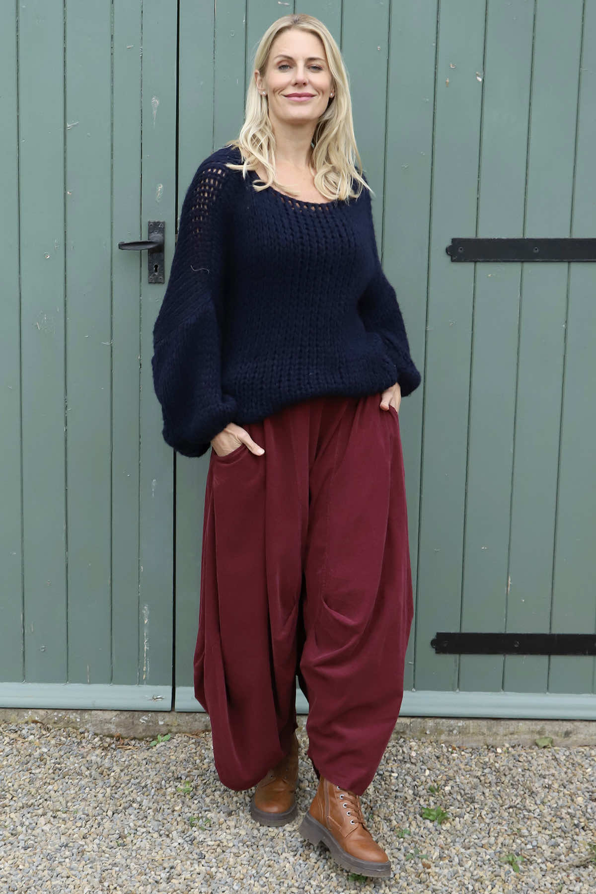 Babette Needlecord Trousers Wine