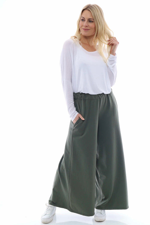 Betina Cotton Trousers Khaki - Image 1