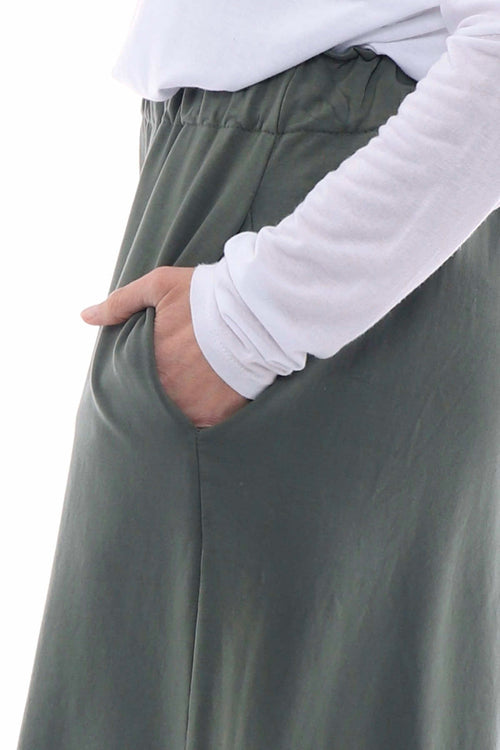 Betina Cotton Trousers Khaki - Image 5