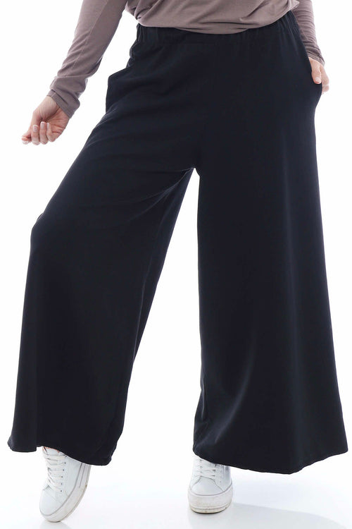 Betina Cotton Trousers Black - Image 3