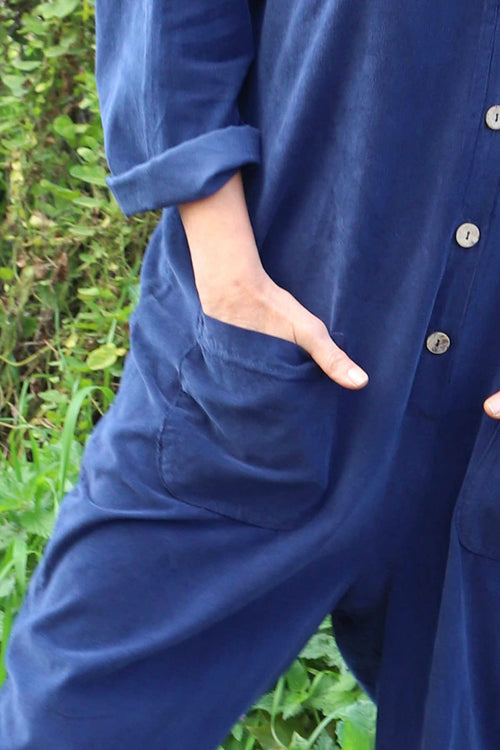 Paulton Needlecord Boilersuit Navy - Image 3