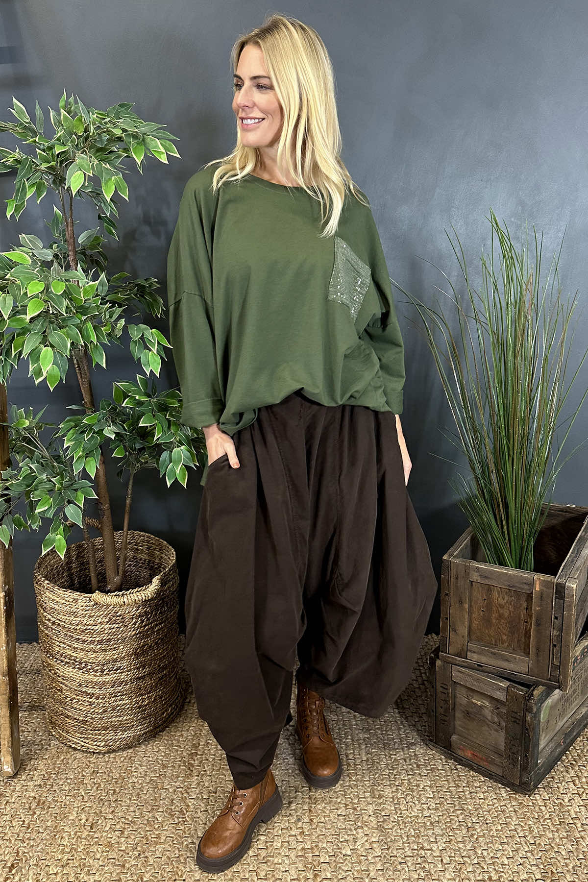 Babette Needlecord Trousers Cocoa