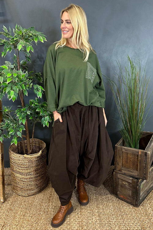 Babette Needlecord Trousers Cocoa - Image 2