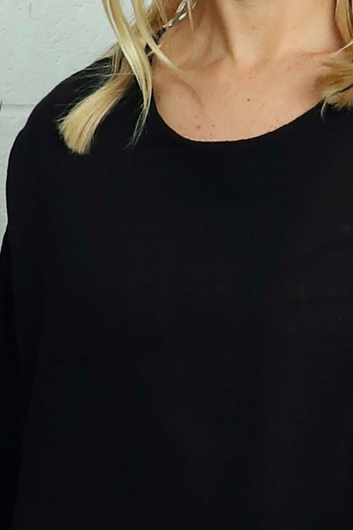 Maya Linen Top Black - Image 3