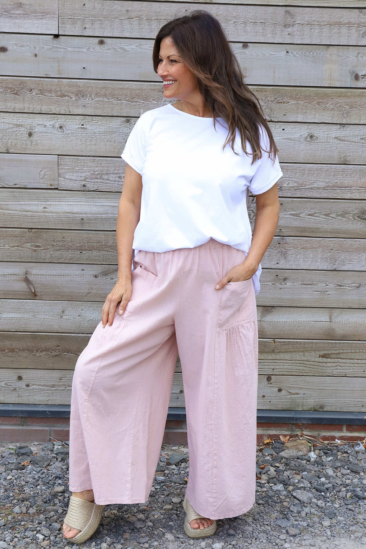 Aitana Pocket Linen Trousers Pink