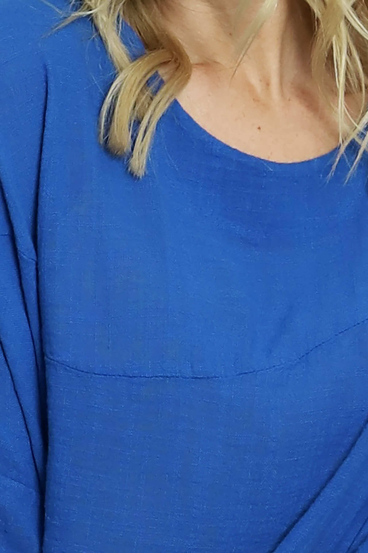 Maya Linen Top Cobalt