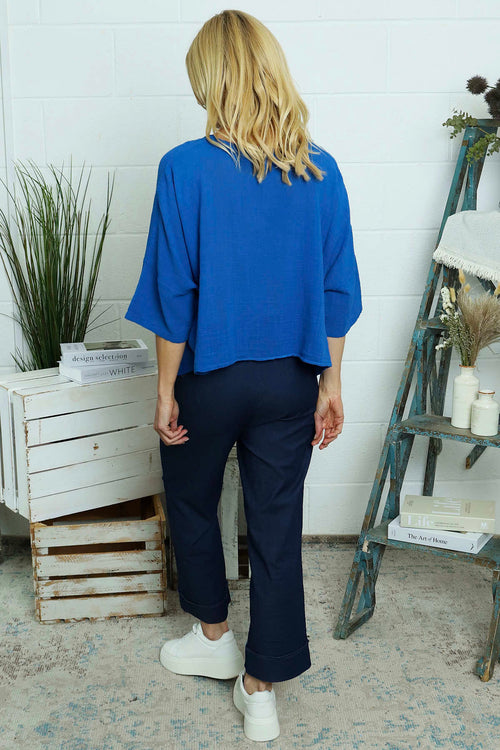 Maya Linen Top Cobalt - Image 4