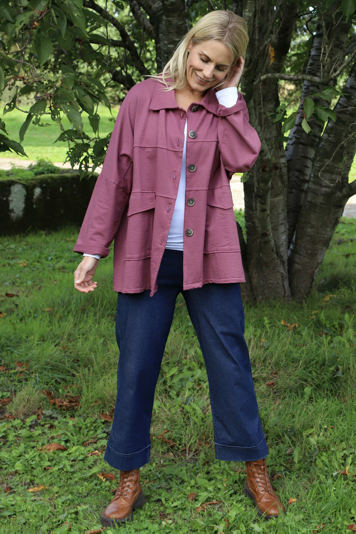 Elspeth Cotton Jacket Grape