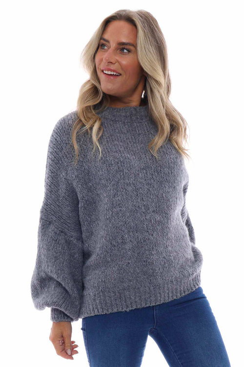 Edelina Knitted Jumper Mid Grey - Image 1
