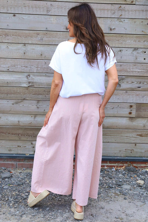 Aitana Pocket Linen Trousers Pink - Image 4