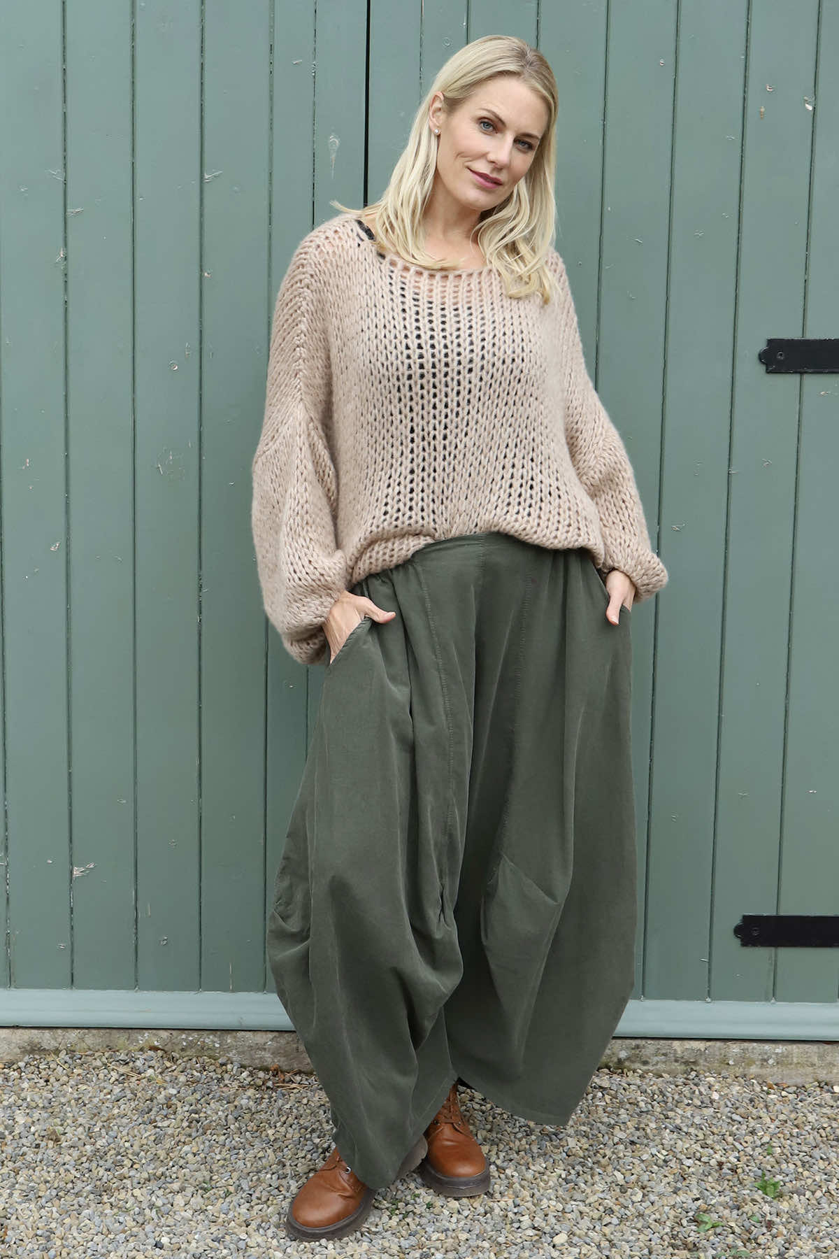 Babette Needlecord Trousers Khaki
