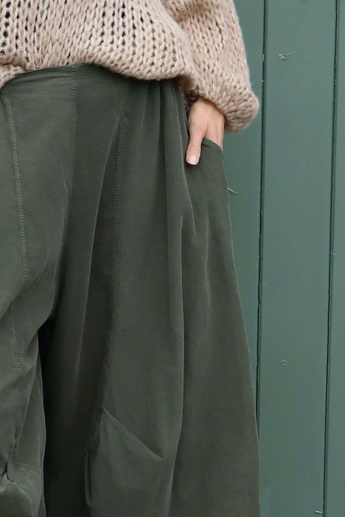 Babette Needlecord Trousers Khaki - Image 3