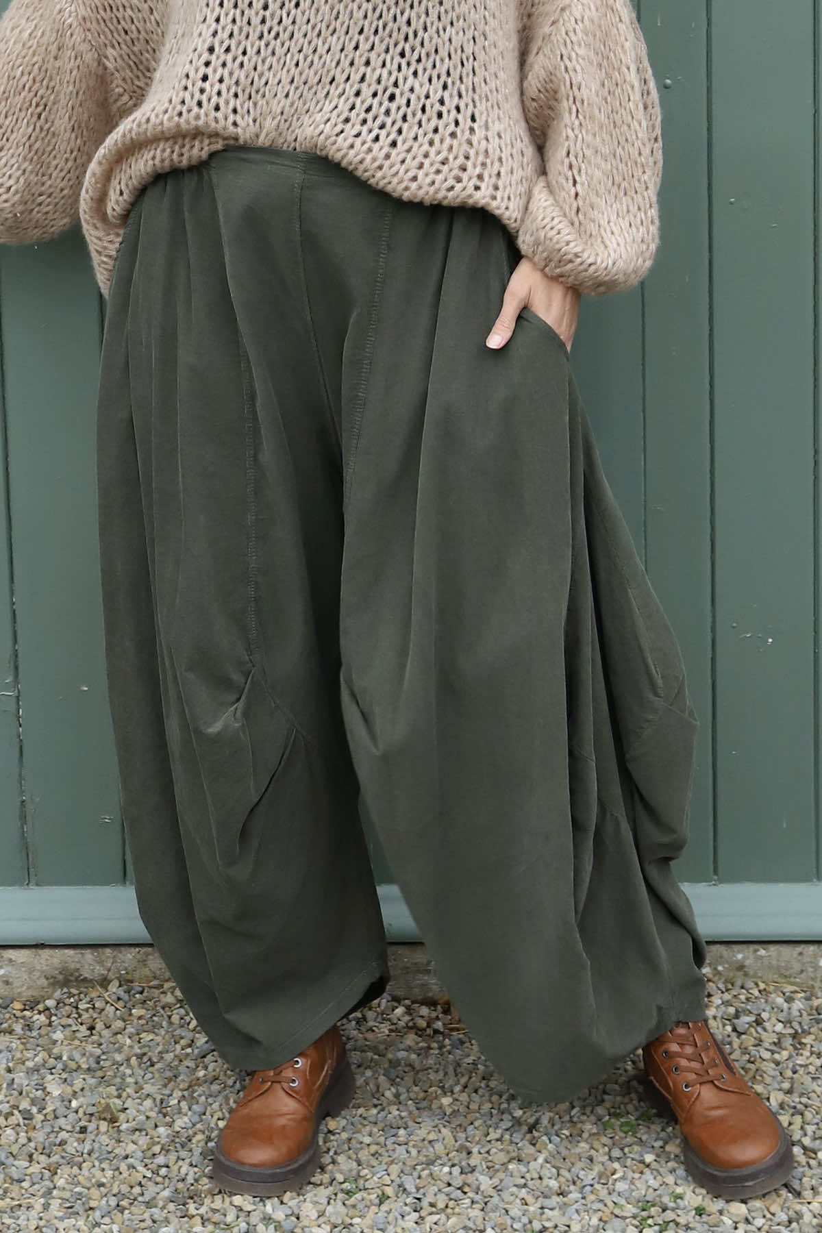 Babette Needlecord Trousers Khaki
