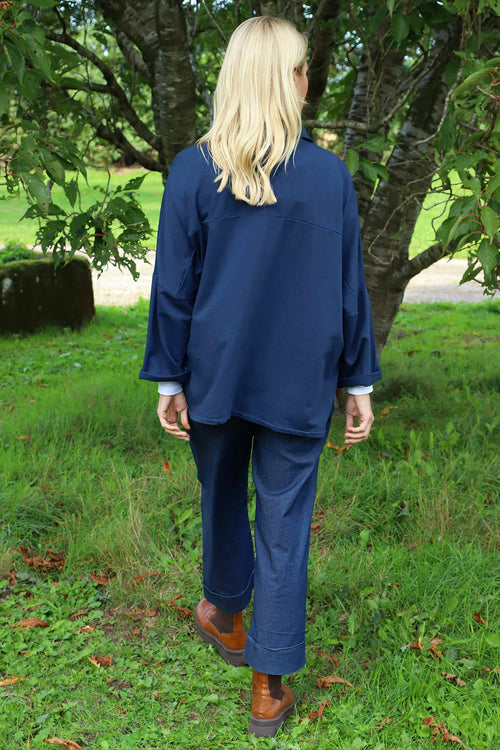 Elspeth Cotton Jacket Navy - Image 4