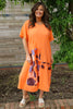 Sorrento Print Linen Dress Orange